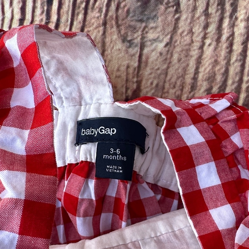 Red Gingham Baby Romper - Picture 4 of 4